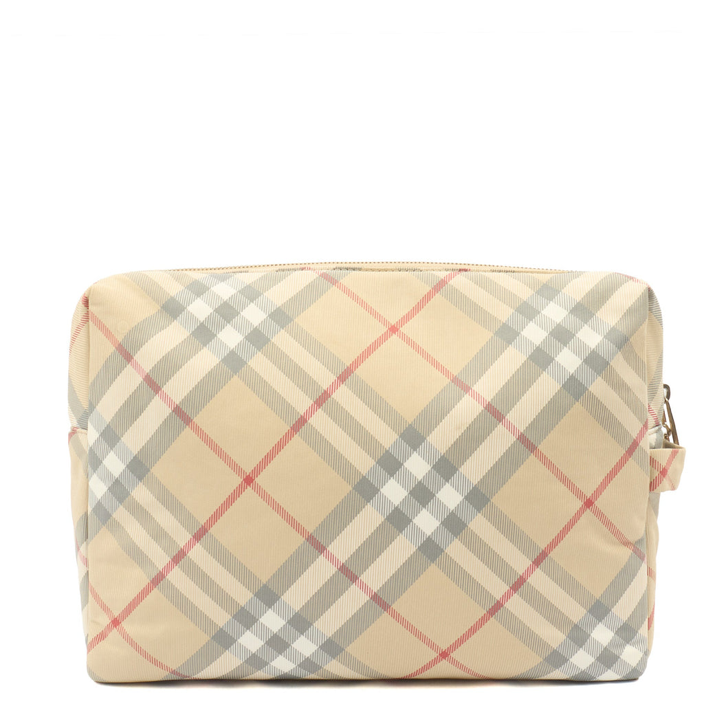 Burberry Changing Bag Logo Print Zip Pouch in Neutral — Top View
