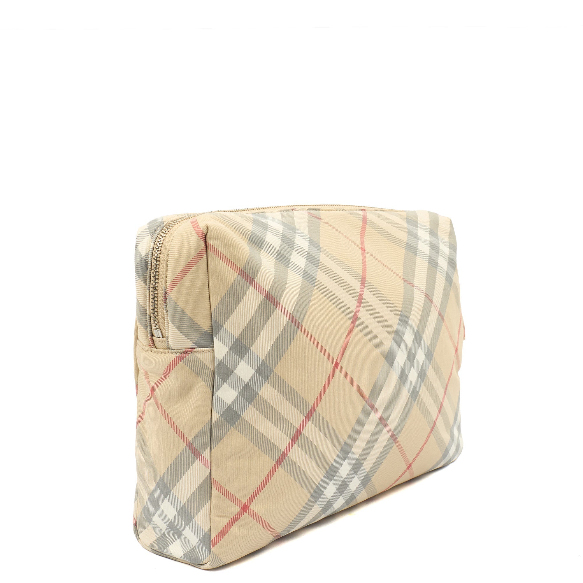 Burberry Changing Bag Logo Print Zip Pouch in Neutral — Back View