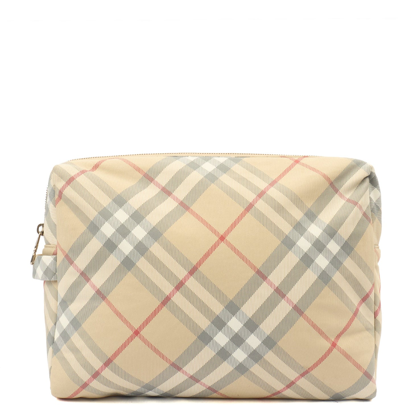 Burberry Changing Bag Logo Print Zip Pouch in Neutral — Front View