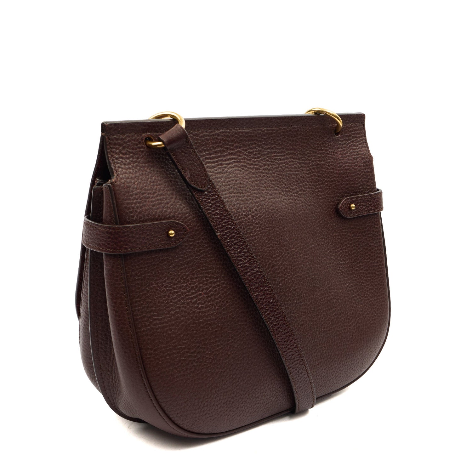 Mulberry Cross Body Amberley Satchel in Oxblood, Calfskin Leather — Side View