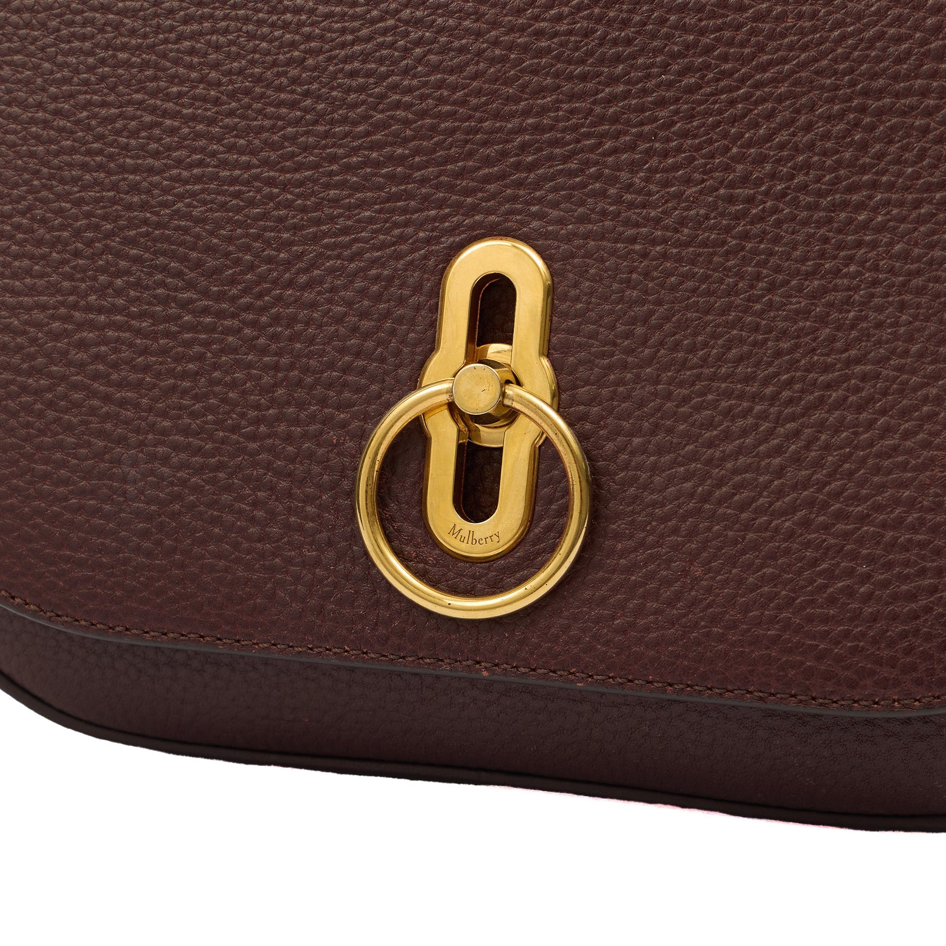 Mulberry Cross Body Amberley Satchel in Oxblood, Calfskin Leather — Alternate View 12