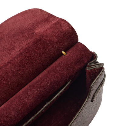 Mulberry Cross Body Amberley Satchel in Oxblood, Calfskin Leather — Detail View