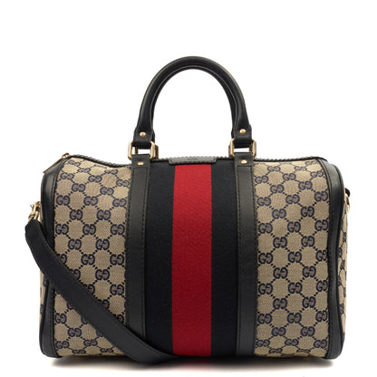 Gucci Top Handle Vintage Web Boston - Medium in GG Supreme Canvas — Front View