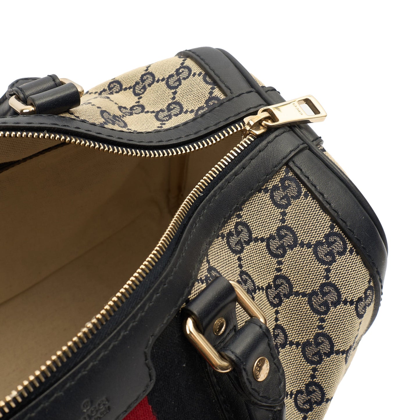 Gucci Top Handle Vintage Web Boston - Medium in GG Supreme Canvas — Alternate View 7