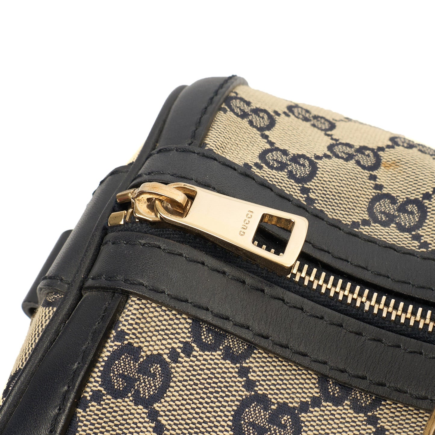 Gucci Top Handle Vintage Web Boston - Medium in GG Supreme Canvas — Side View