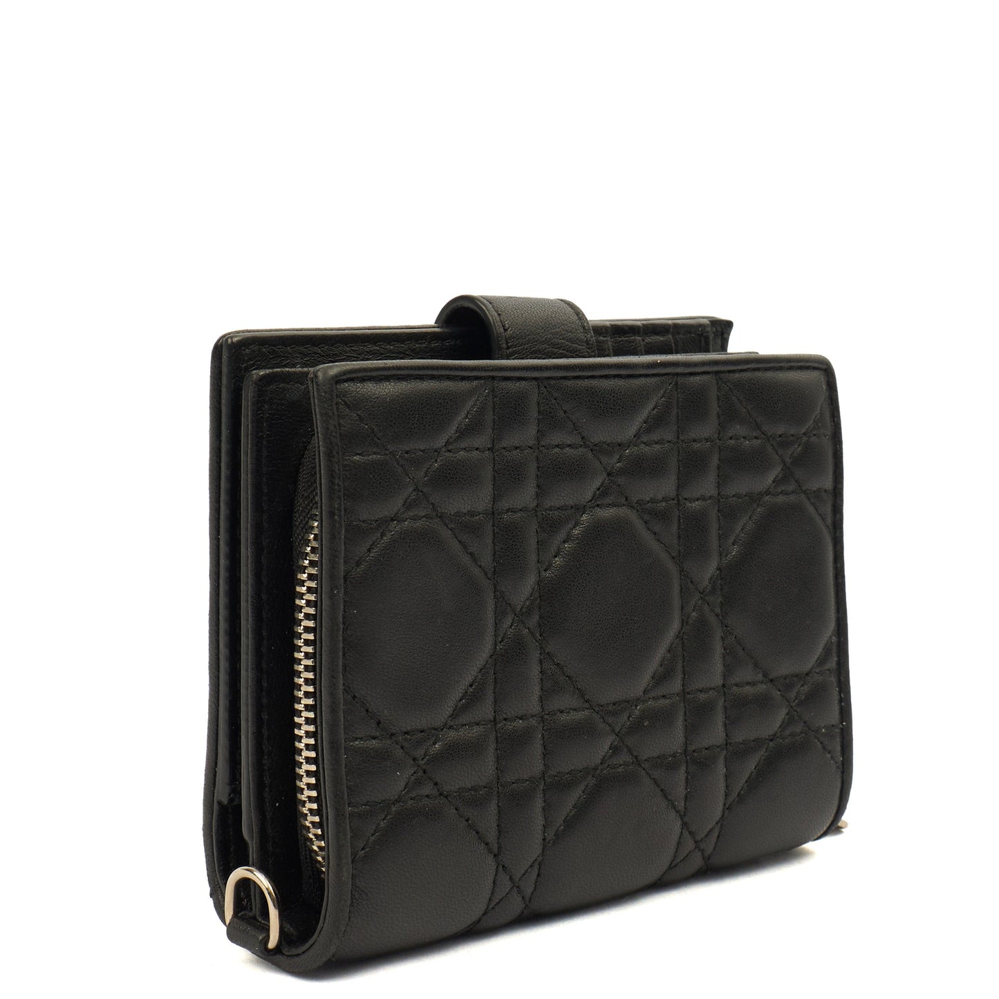 Christian Dior Wallet Wallet in Black, Leather — Back View
