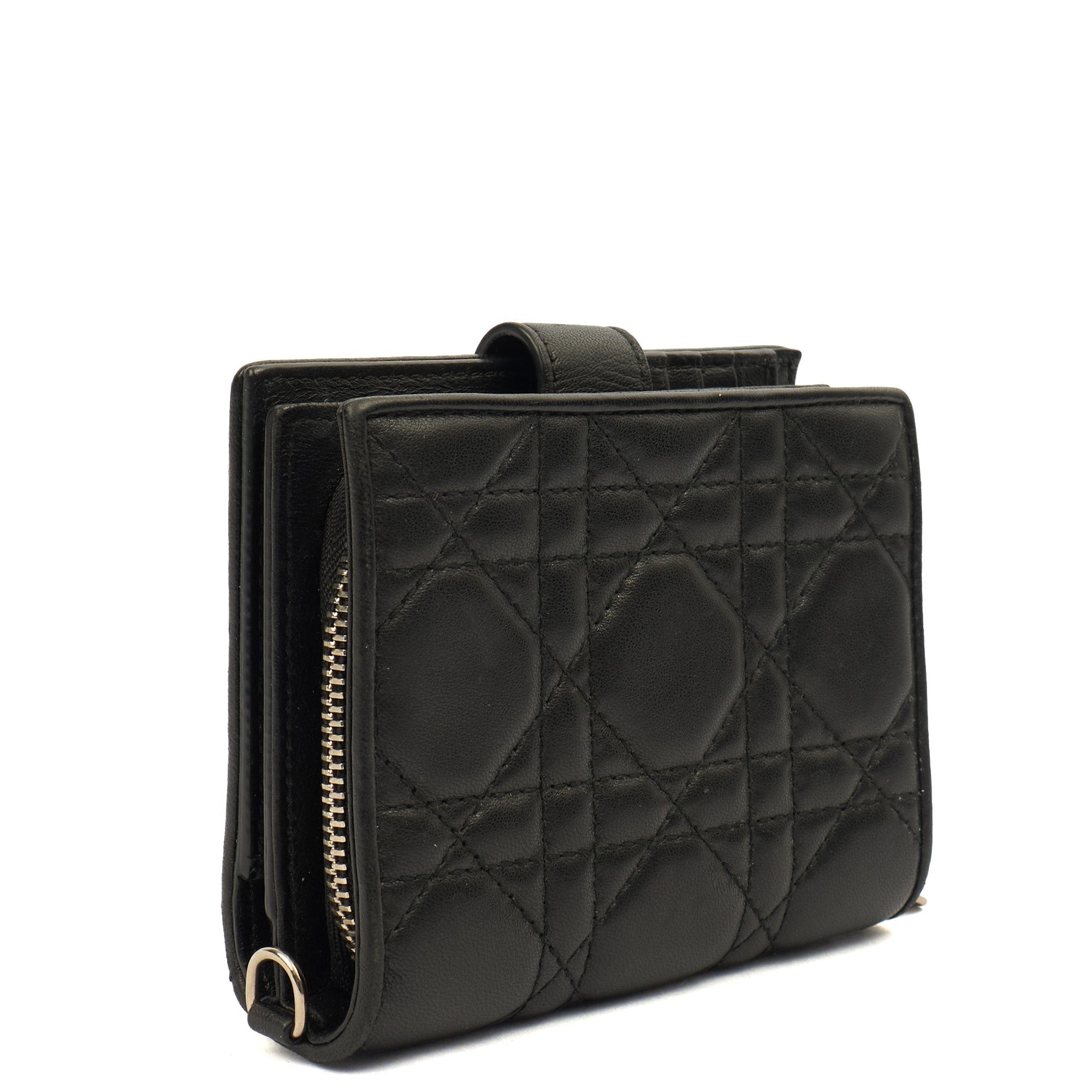 Christian Dior Wallet Wallet in Black, Leather — Back View