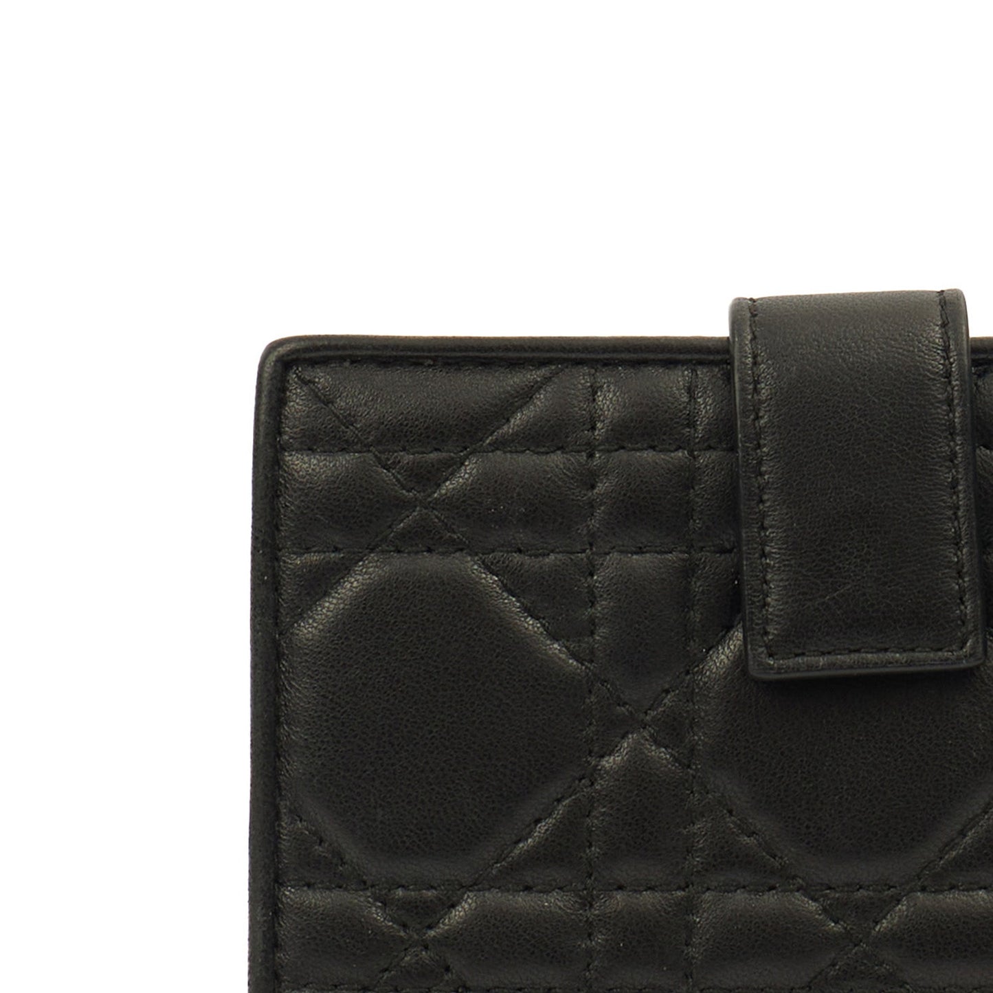 Christian Dior Wallet Wallet in Black, Leather — Side View