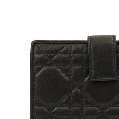 Christian Dior Wallet Wallet in Black, Leather — Side View