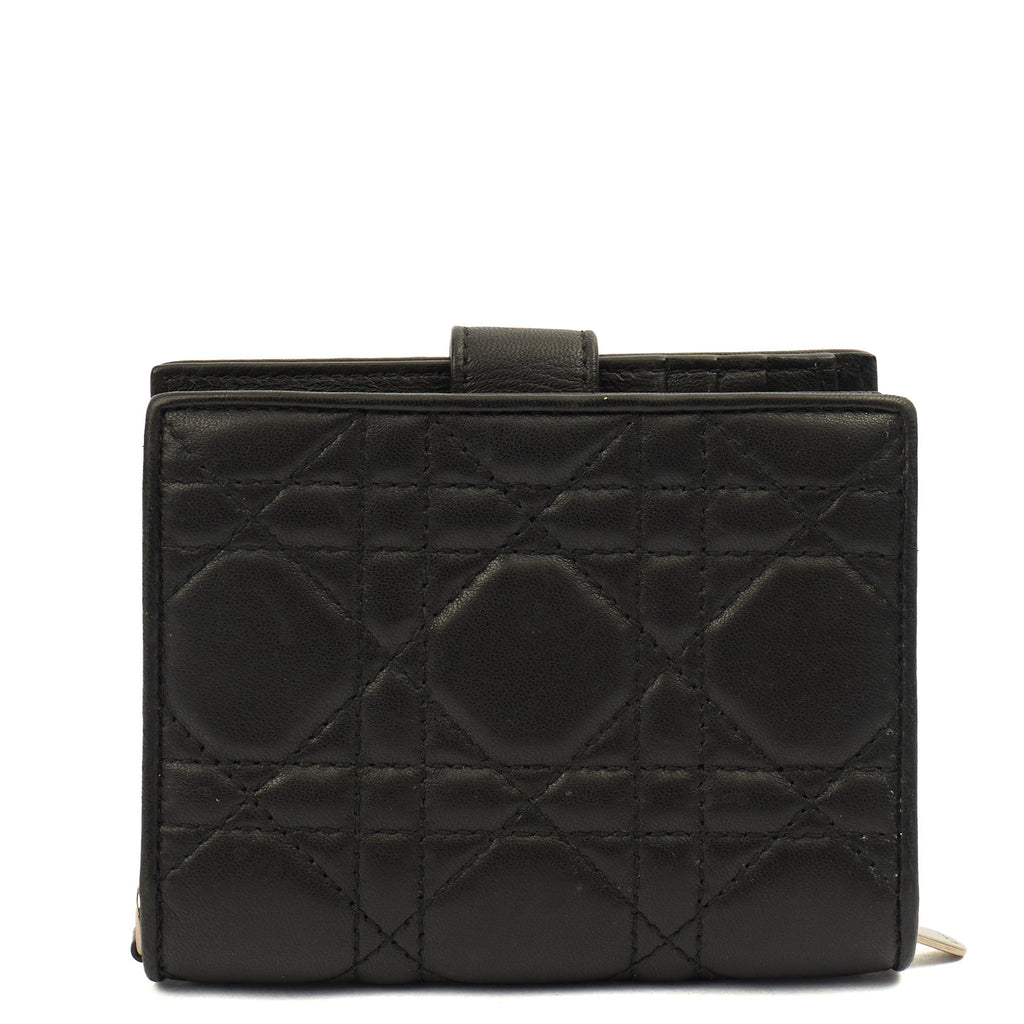 Christian Dior Wallet Wallet in Black, Leather — Top View