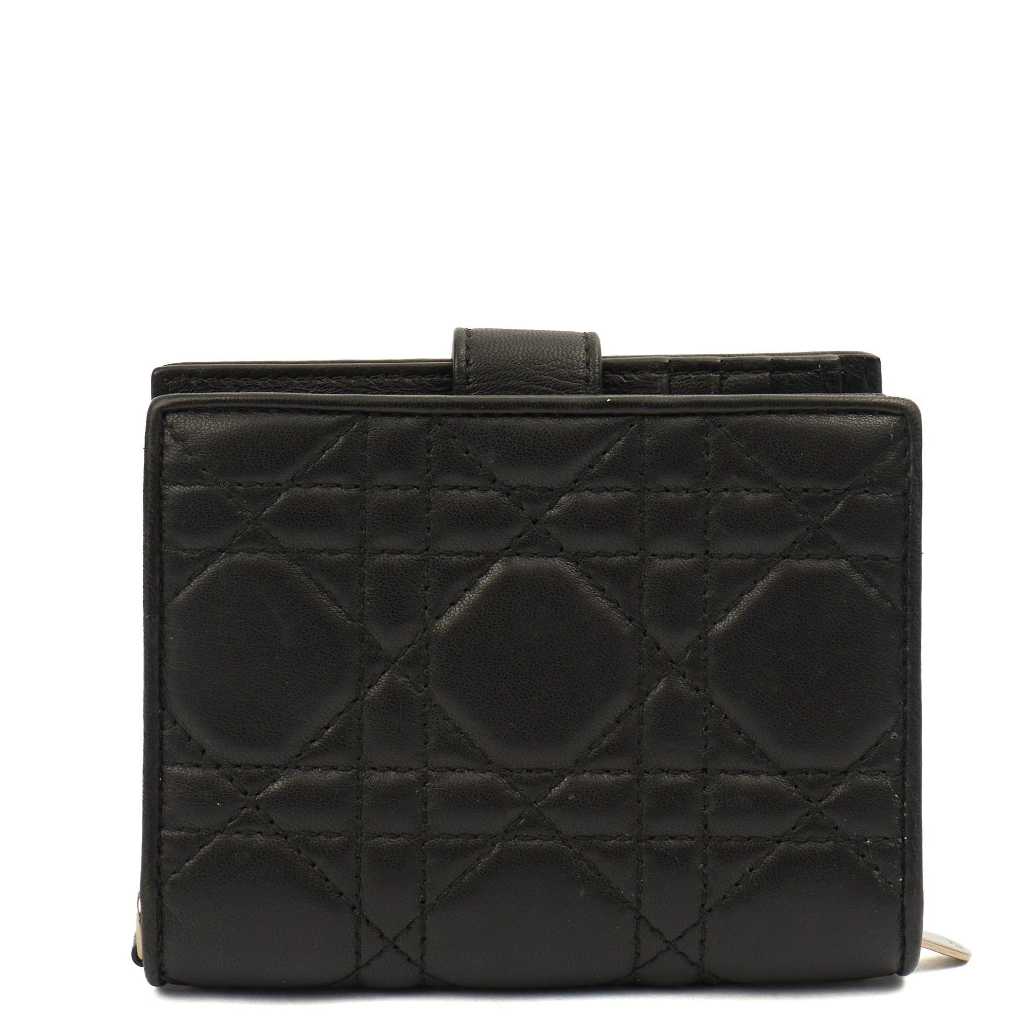 Christian Dior Wallet Wallet in Black, Leather — Top View