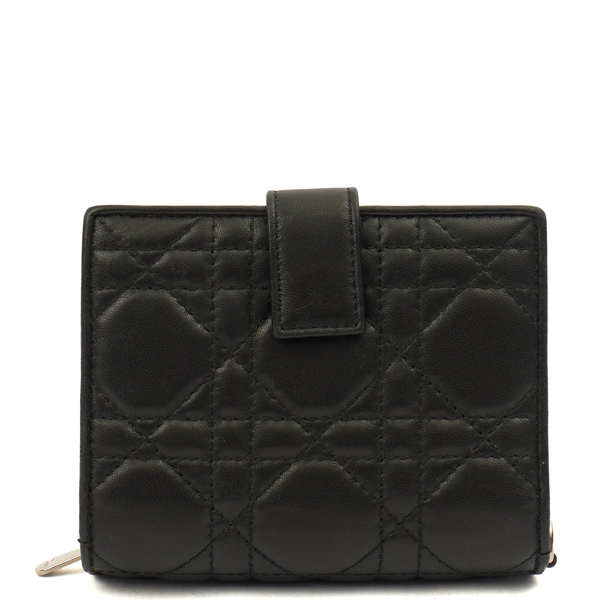 Christian Dior Wallet Wallet in Black, Leather — Front View