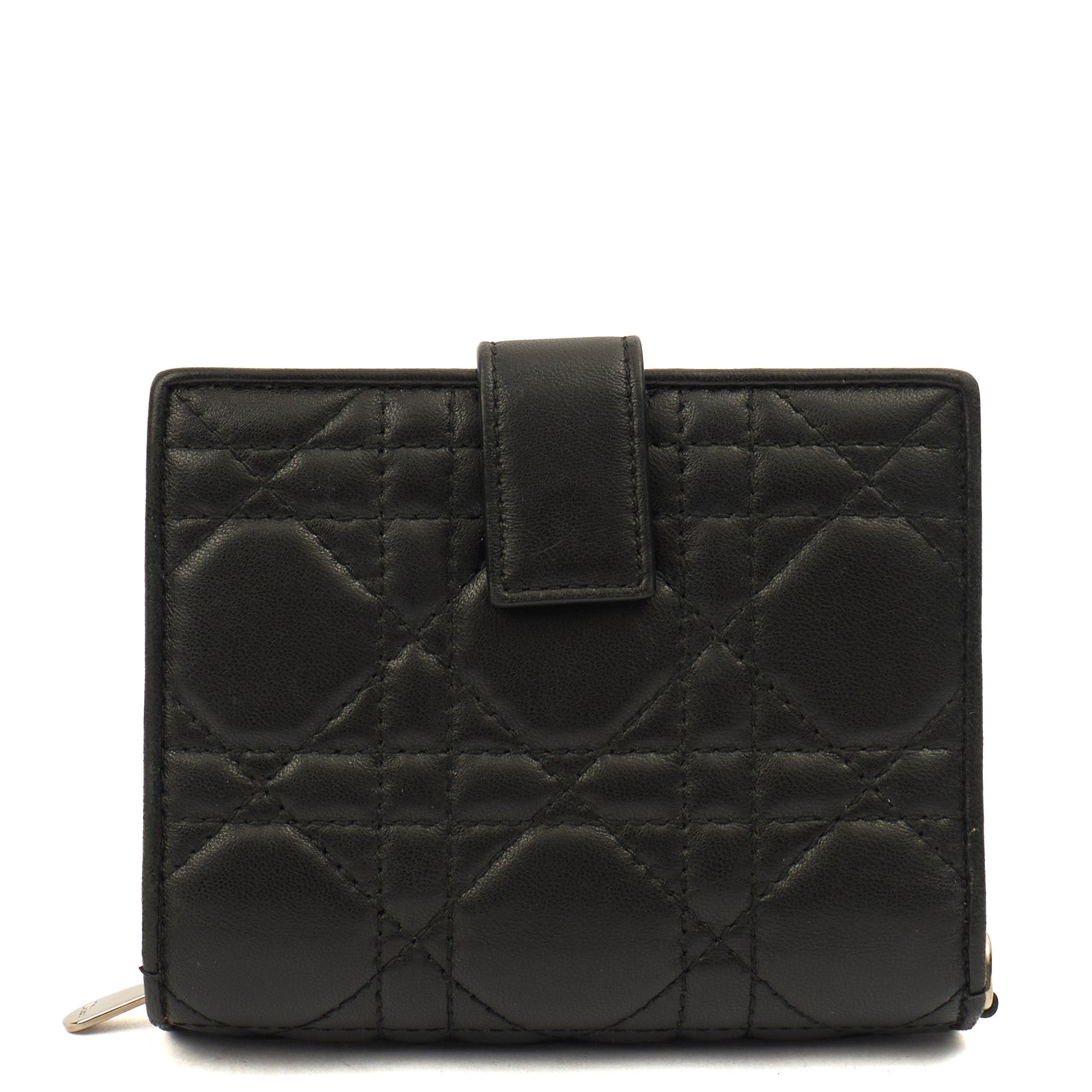 Christian Dior Wallet Wallet in Black, Leather — Front View