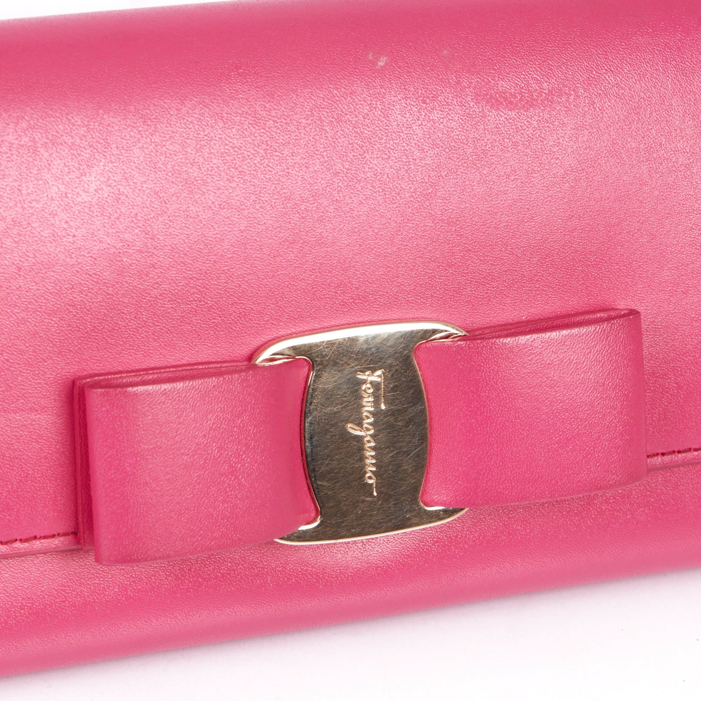Salvatore Ferragamo Vara Bow Wallet in Pink, Leather — Lifestyle View