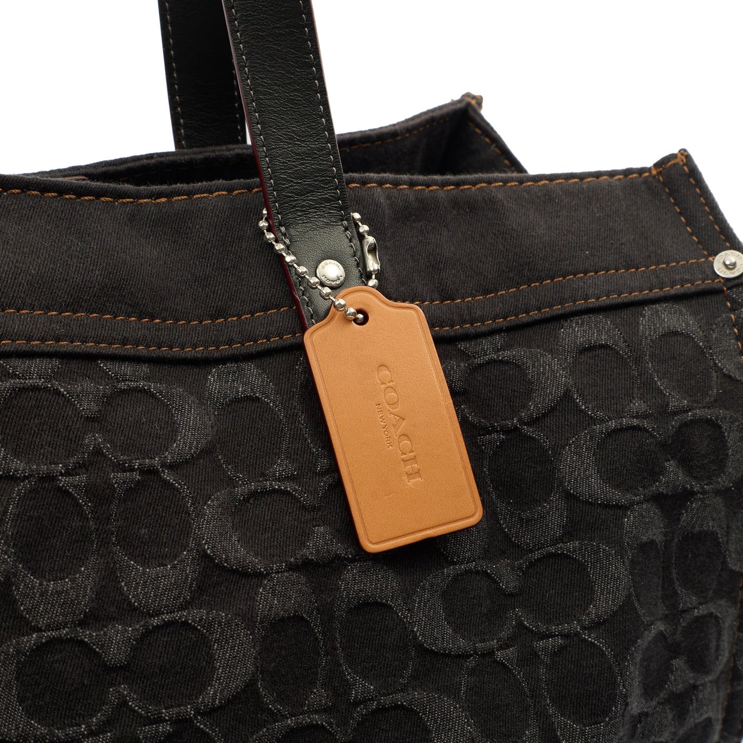 Coach Tote Field Tote in Black, Denim — Alternate View 12