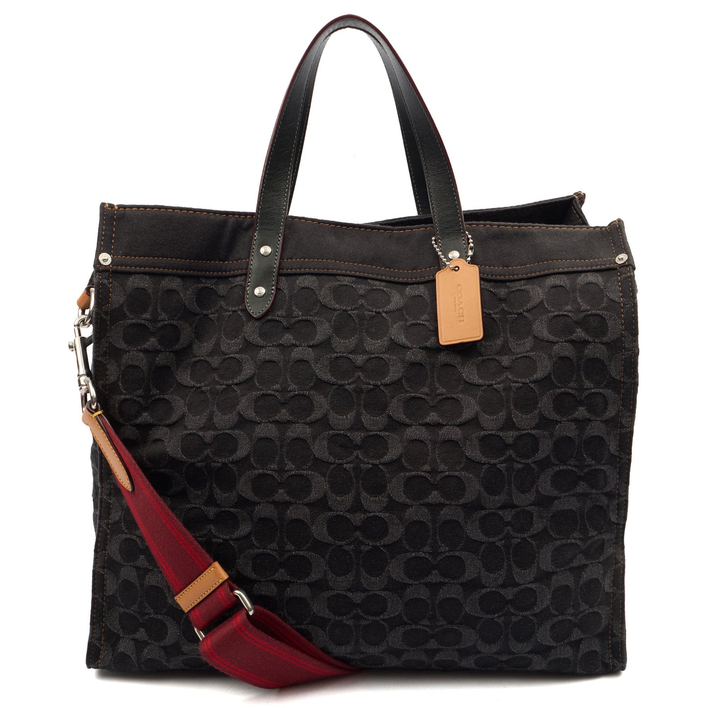 Coach Tote Field Tote in Black, Denim — Alternate View 13