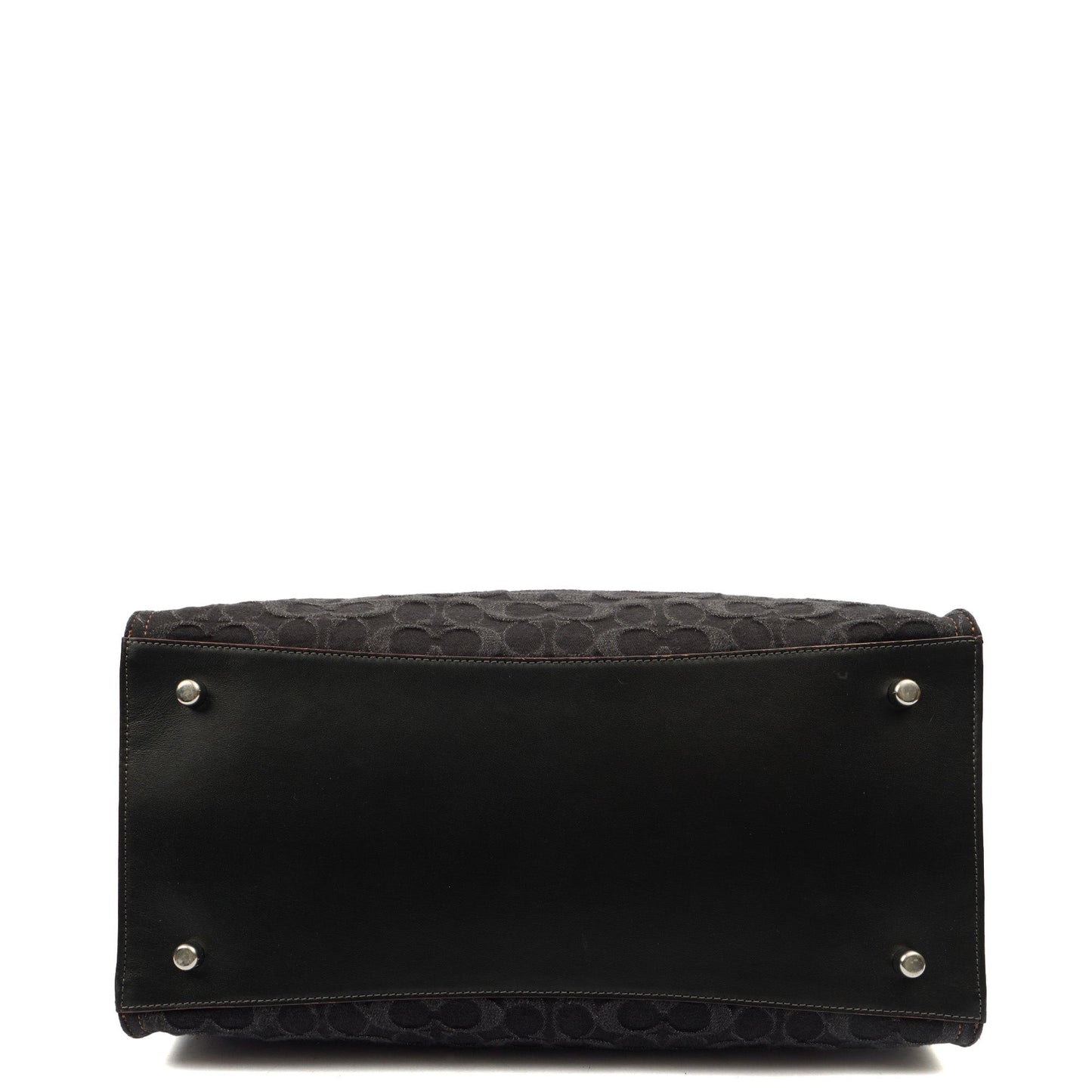 Coach Tote Field Tote in Black, Denim — Top View
