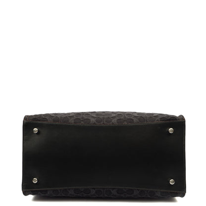 Coach Tote Field Tote in Black, Denim — Top View