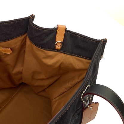 Coach Tote Field Tote in Black, Denim — Alternate View 17