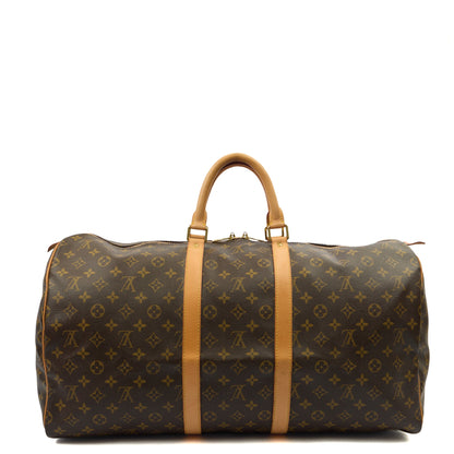 Louis Vuitton Top Handle Keepall 55 in Monogram, Canvas — Front View