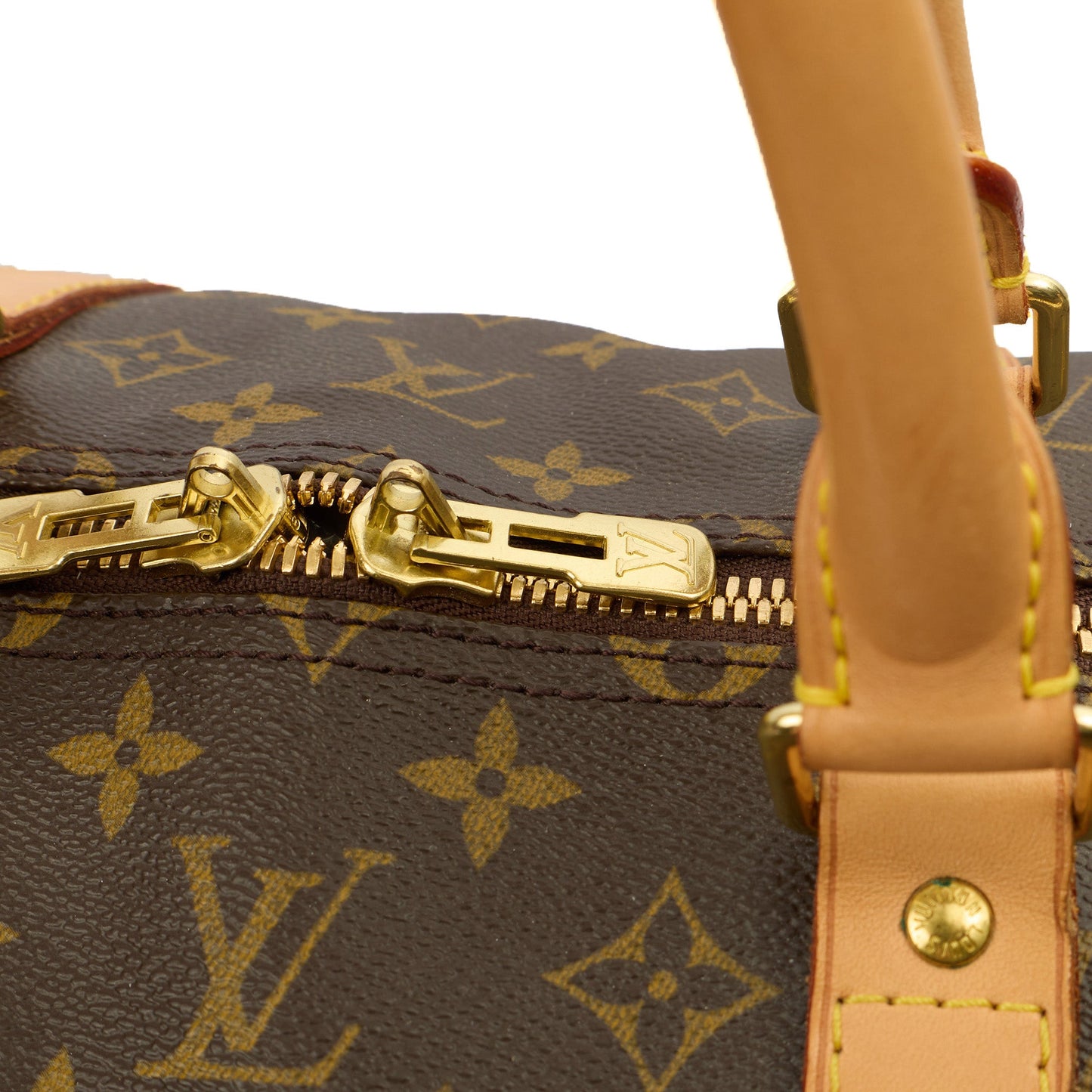 Louis Vuitton Top Handle Keepall 55 in Monogram, Canvas — Side View