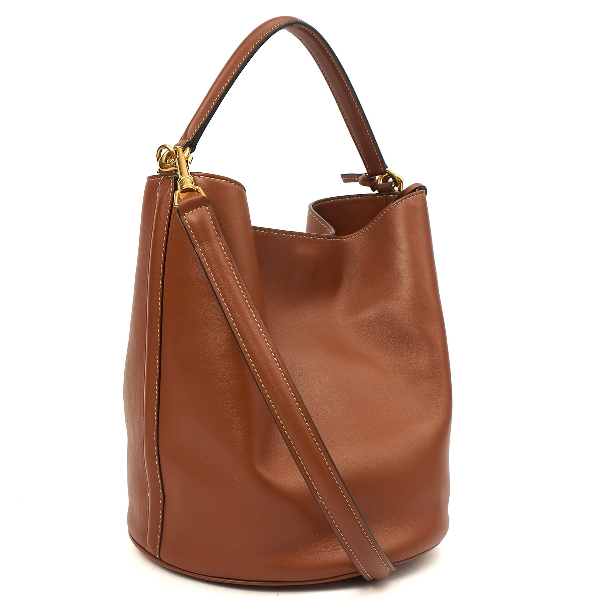 Celine Bucket Bag Sangle Seau in Brown, Box Calfskin — Alternate View 10