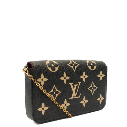 Louis Vuitton Cross Body Felicie Pochette in Black, Leather — Back View