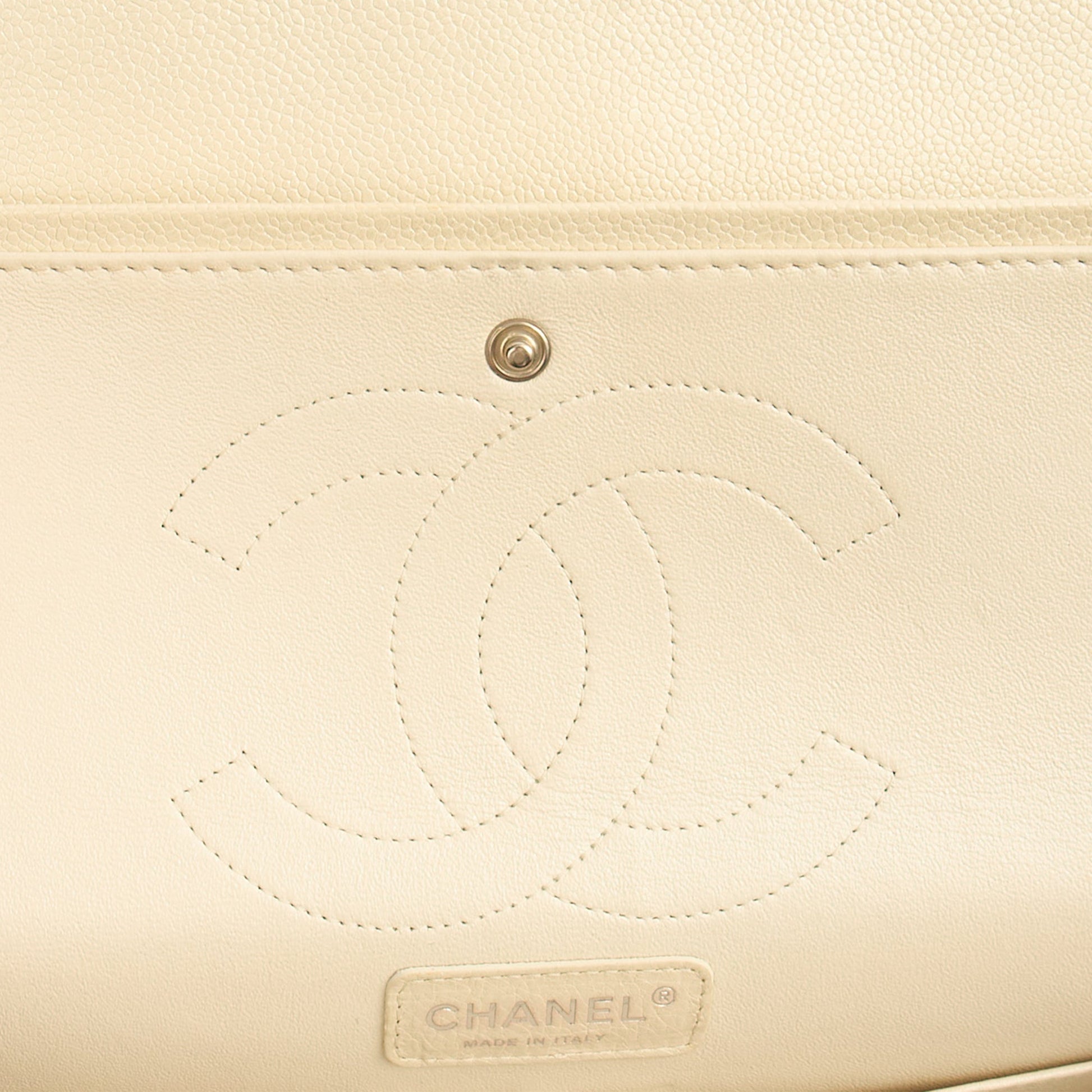 Chanel Classic Double Flap - Large in Champagne, Caviar Leather — Alternate View 12