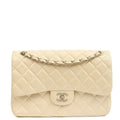 Chanel Classic Double Flap - Large in Champagne, Caviar Leather — Front View