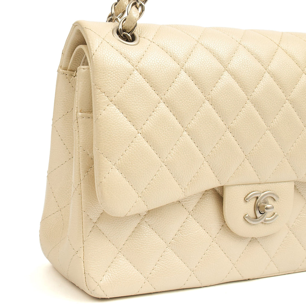 Chanel Classic Double Flap - Large in Champagne, Caviar Leather — Alternate View 10
