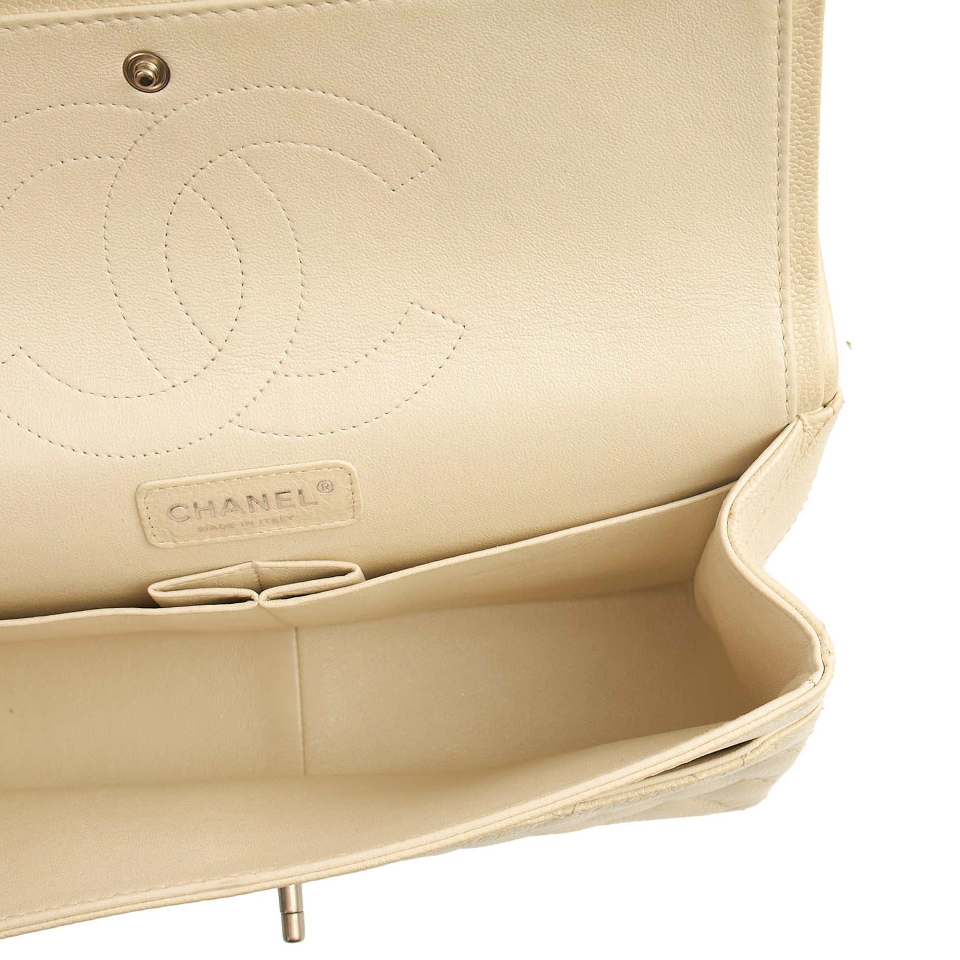Chanel Classic Double Flap - Large in Champagne, Caviar Leather — Alternate View 14