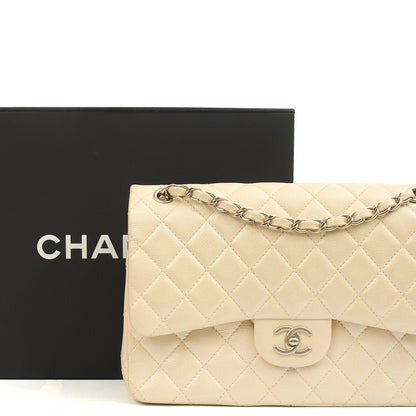 Chanel Classic Double Flap - Large in Champagne, Caviar Leather — Back View