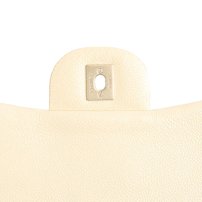Chanel Classic Double Flap - Large in Champagne, Caviar Leather — Alternate View 11