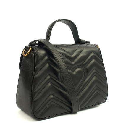 Gucci Top Handle GG Marmont Top Handle - Mini in Black, Leather — Side View