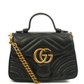 Gucci Top Handle GG Marmont Top Handle - Mini in Black, Leather — Front View
