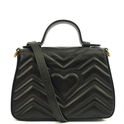 Gucci Top Handle GG Marmont Top Handle - Mini in Black, Leather — Back View