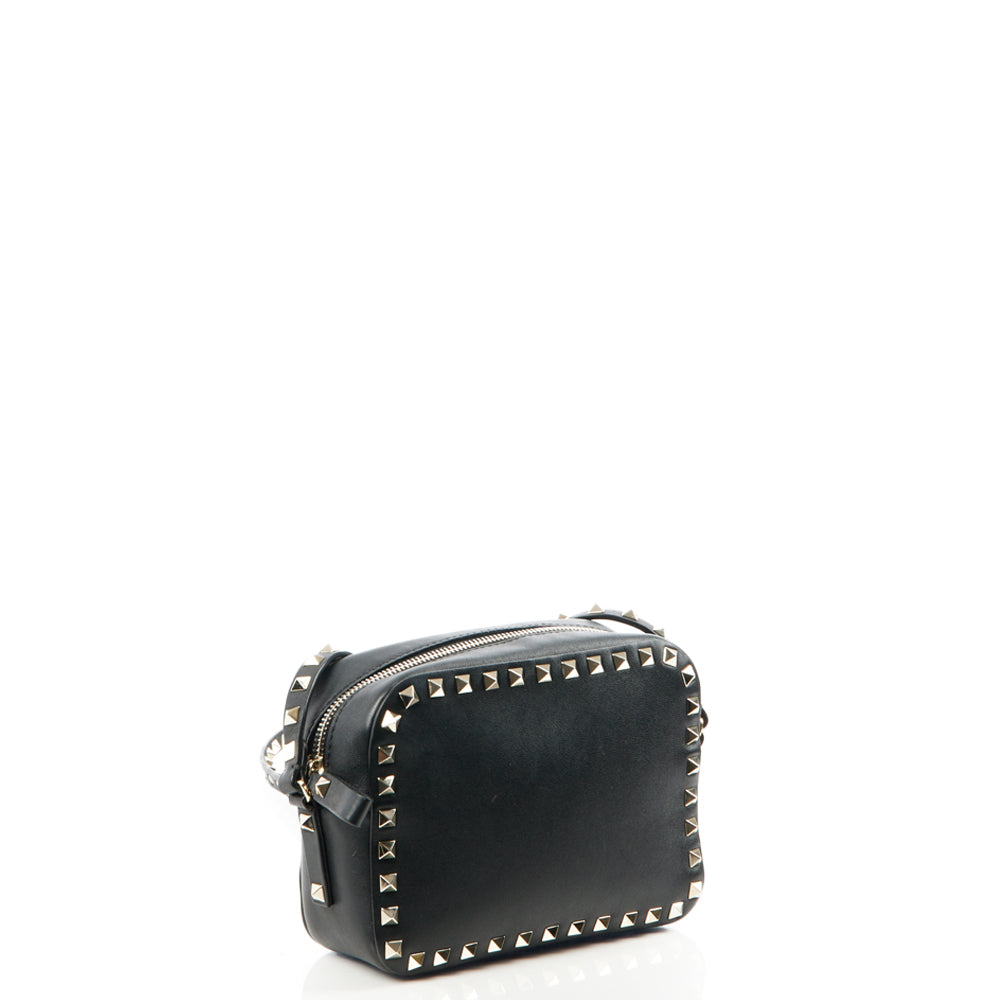 Valentino Cross Body Rockstud Crossbody Bag - Small in Black, Calfskin — Side View