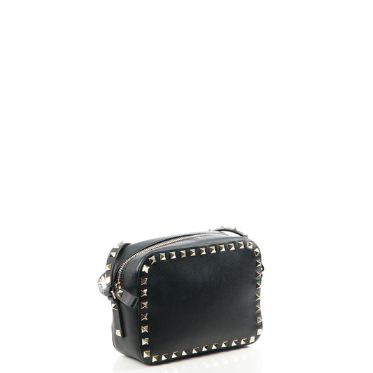 Valentino Cross Body Rockstud Crossbody Bag - Small in Black, Calfskin — Side View