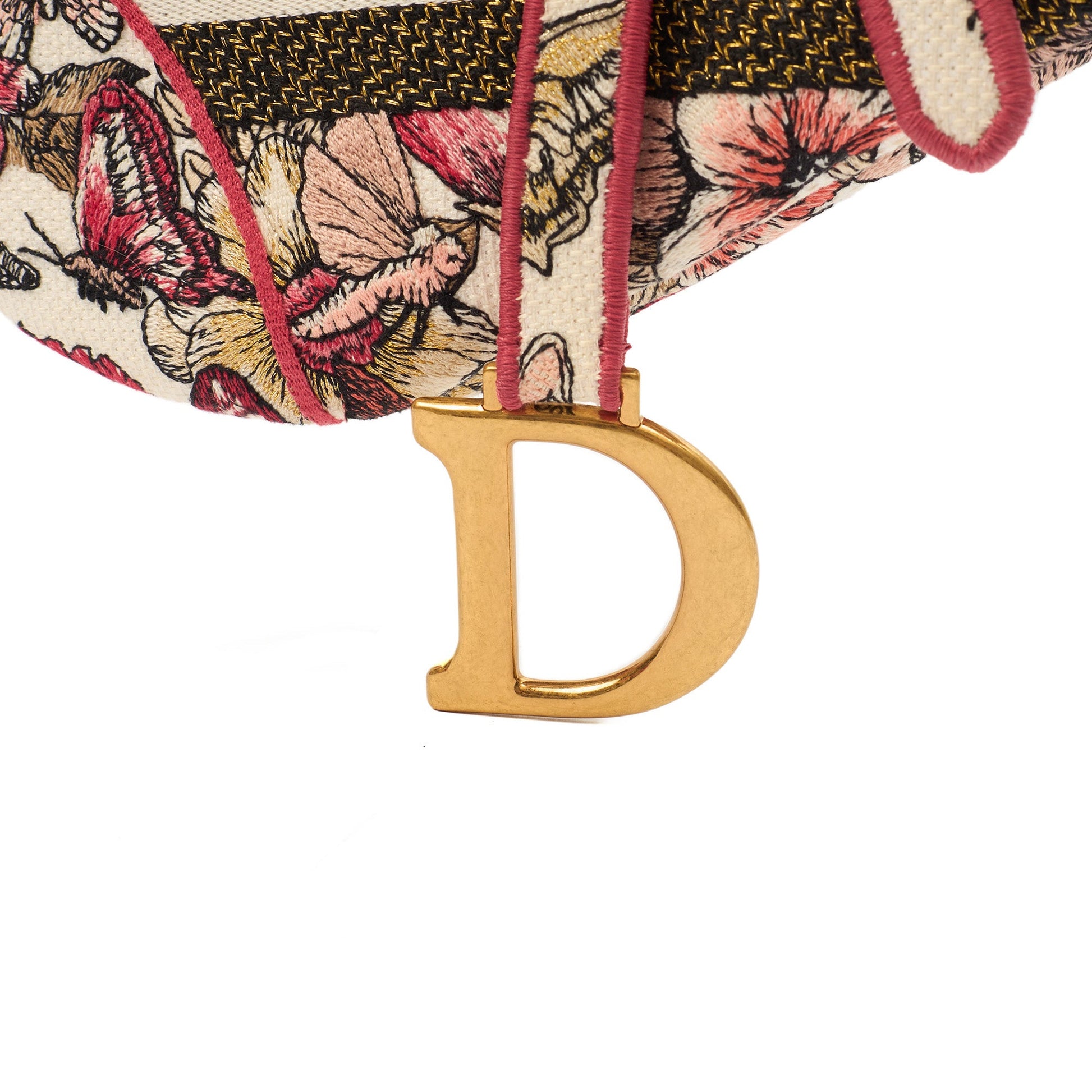 Christian Dior Shoulder Bag Saddle Bag in Multi, Fabric — Side View