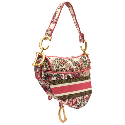 Christian Dior Shoulder Bag Saddle Bag in Multi, Fabric — Back View