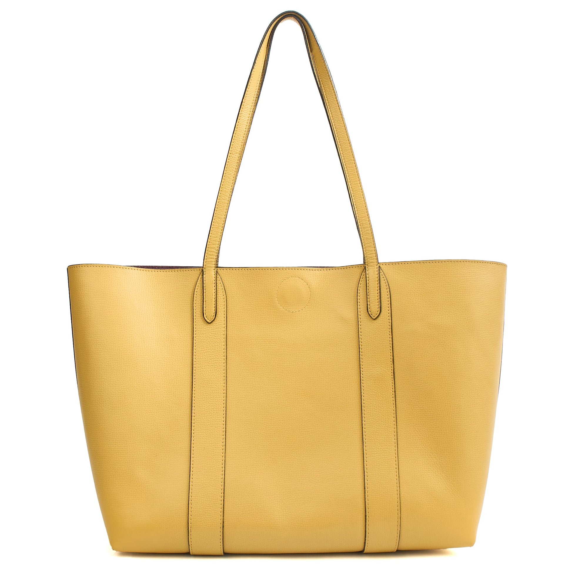 Mulberry Tote Bayswater Tote in Citrus Yellow, Calfskin Leather — Back View