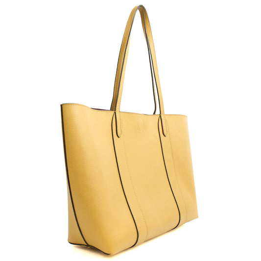 Mulberry Tote Bayswater Tote in Citrus Yellow, Calfskin Leather — Side View