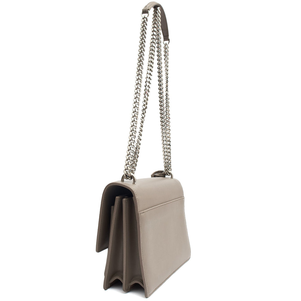 Saint Laurent Shoulder Bag Sunset - Medium in Grey, Leather — Side View