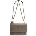 Saint Laurent Shoulder Bag Sunset - Medium in Grey, Leather — Front View