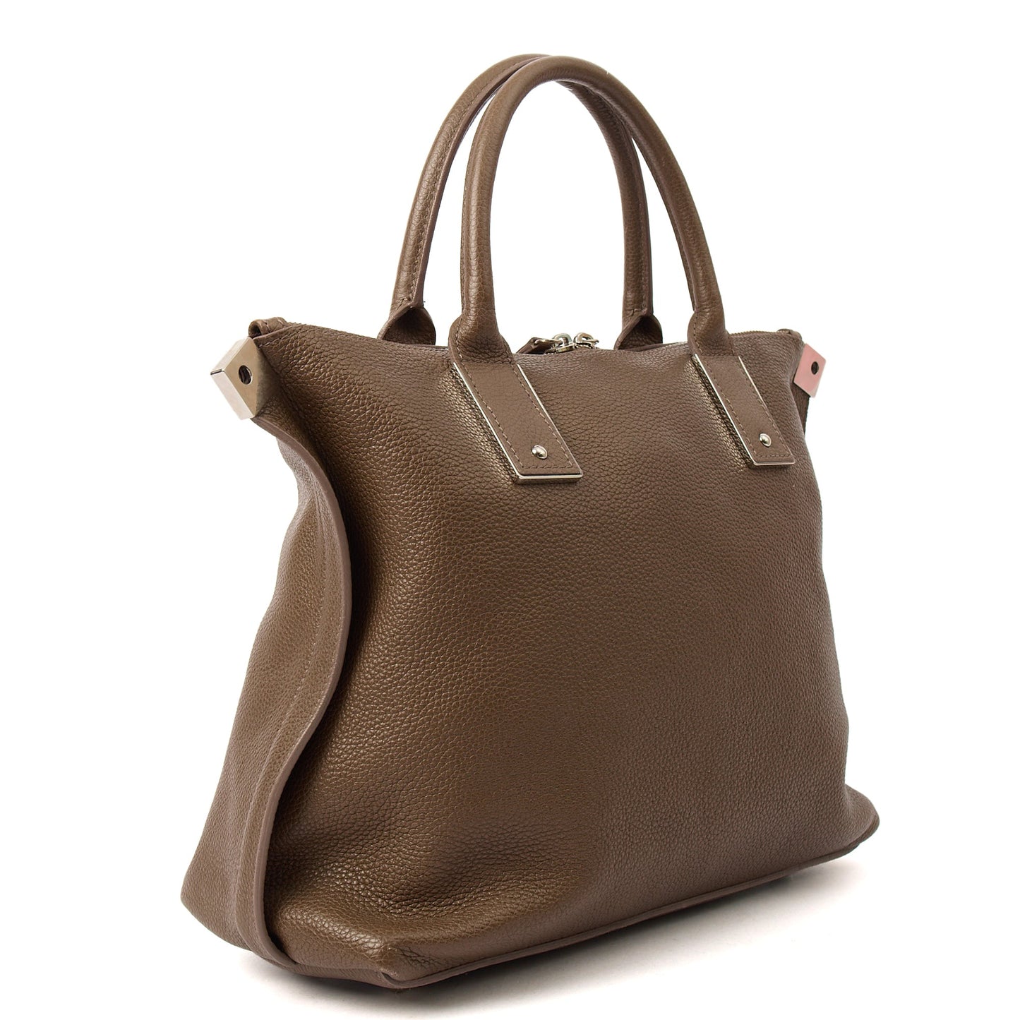 Mulberry Tote Alice  in Taupe, Calfskin Leather — Back View