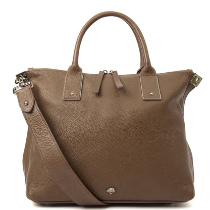 Mulberry Tote Alice  in Taupe, Calfskin Leather — Front View