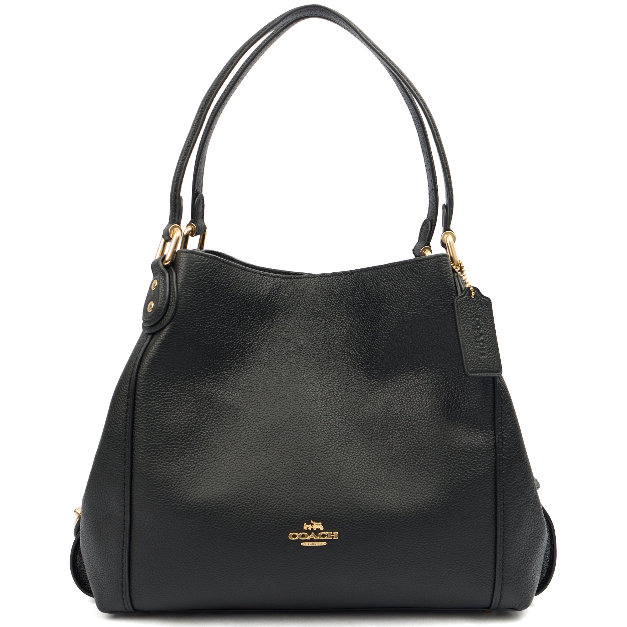 Coach Tote Edie Tote in Black, Leather — Front View