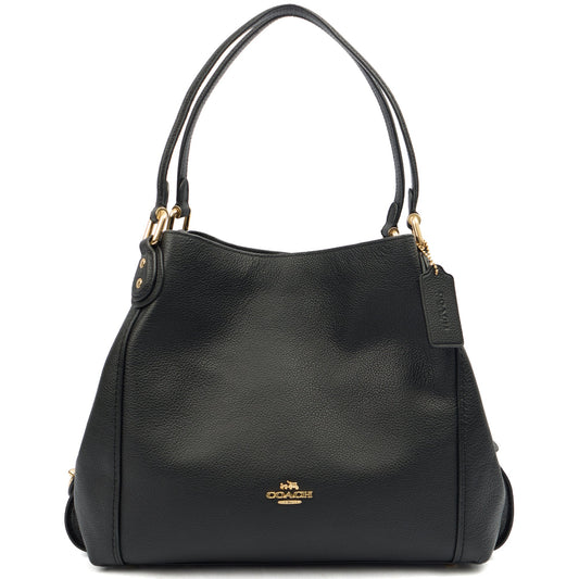 Coach Tote Edie Tote in Black, Leather — Front View