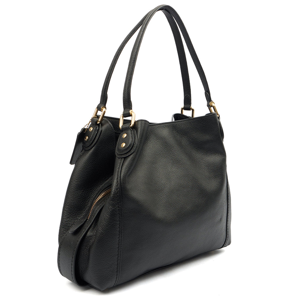 Coach Tote Edie Tote in Black, Leather — Back View
