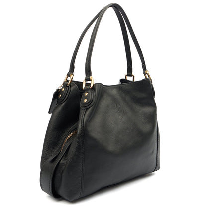 Coach Tote Edie Tote in Black, Leather — Back View